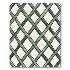 Sophisticated Sage Green Geometric Lattice Rug