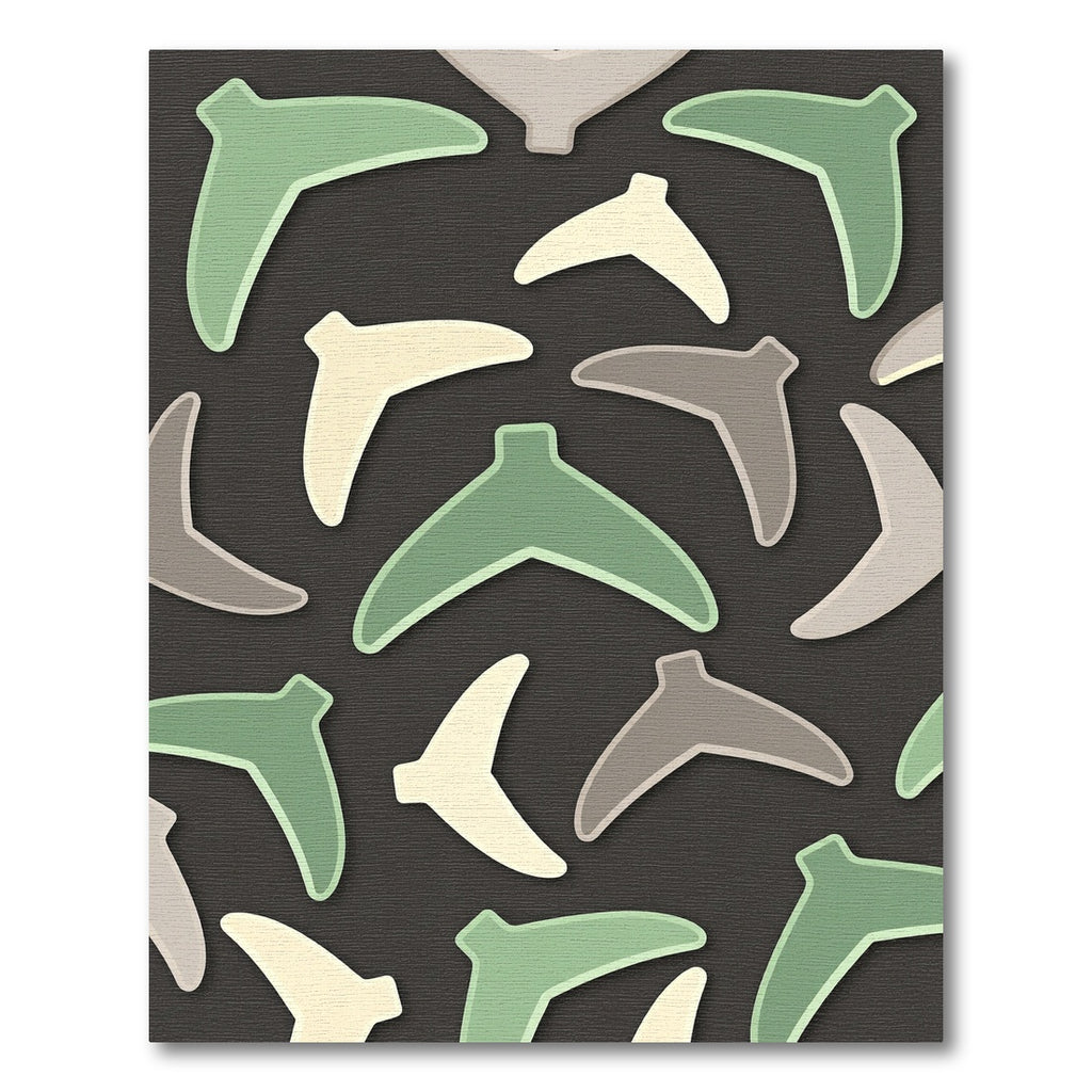Sage and Cream Whale Tail Mosaic Rug
