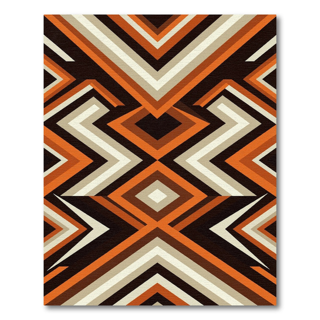 Bold Orange Geometric Zigzag Stripe Rug