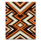 Bold Orange Geometric Zigzag Stripe Rug