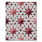 Crimson Multi-Point Star Arrangement Rug