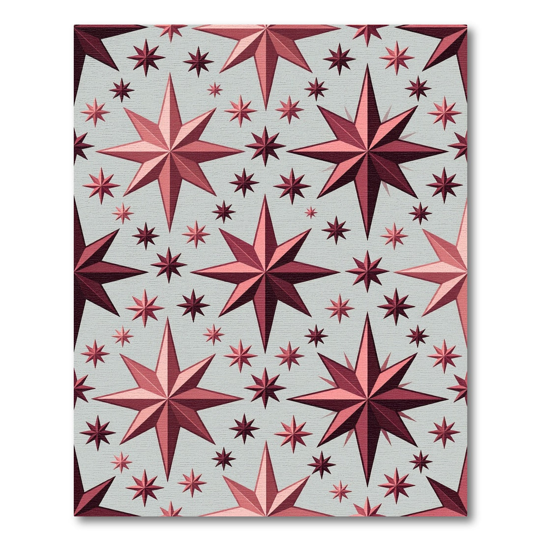 Crimson Multi-Point Star Arrangement Rug
