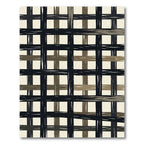 Bold Black Khaki Plaid Lines Rug