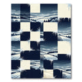 Winter Midnight Checkered Snowy Landscape Rug