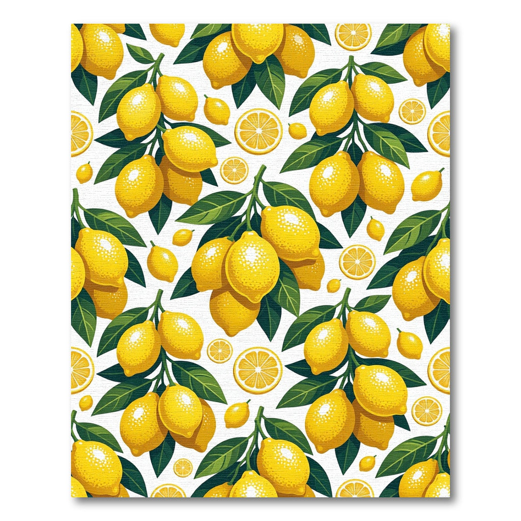 Sunny Yellow Lemon Citrus Botanical Rug