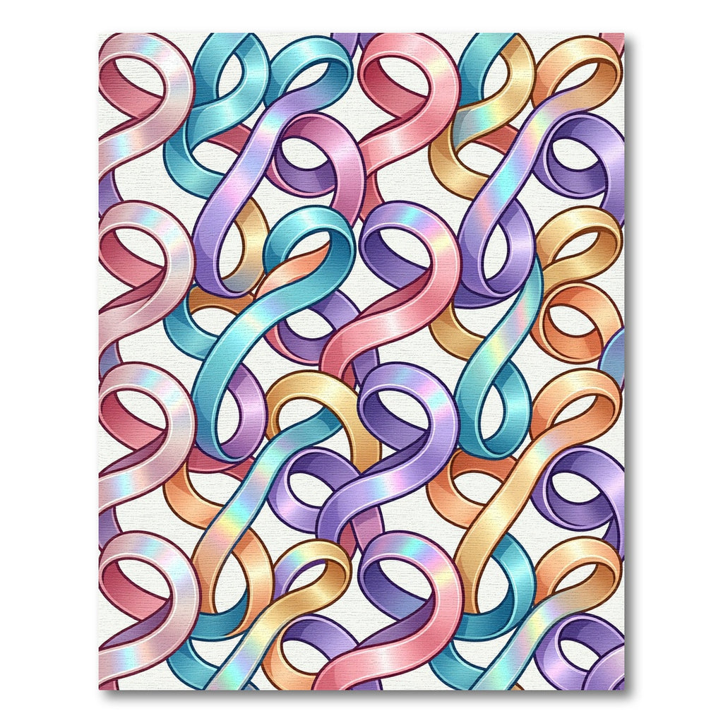 Iridescent Swirl Ribbon Collage Rug