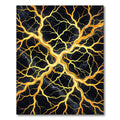 Golden Veins Black Marble Branch Rug