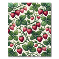 Fresh Strawberry Vines Botanical Illustration Rug