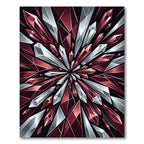 Radiant Red Crystal Burst Rug
