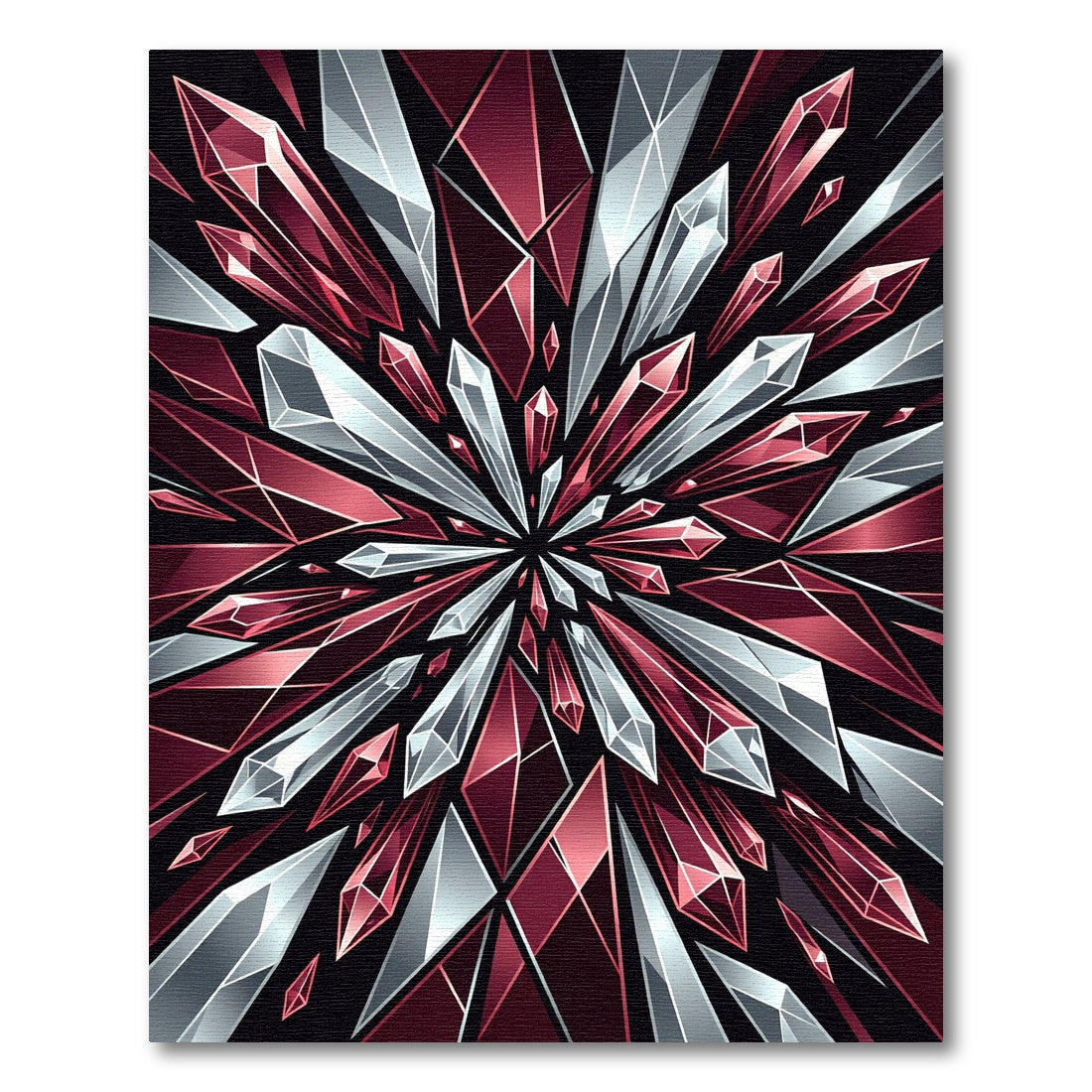 Radiant Red Crystal Burst Rug
