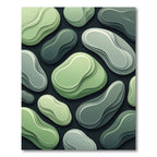 Abstract Organic Green Layered Shapes Rug