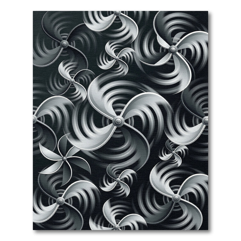Dynamic Silver Propeller Vortex Rug