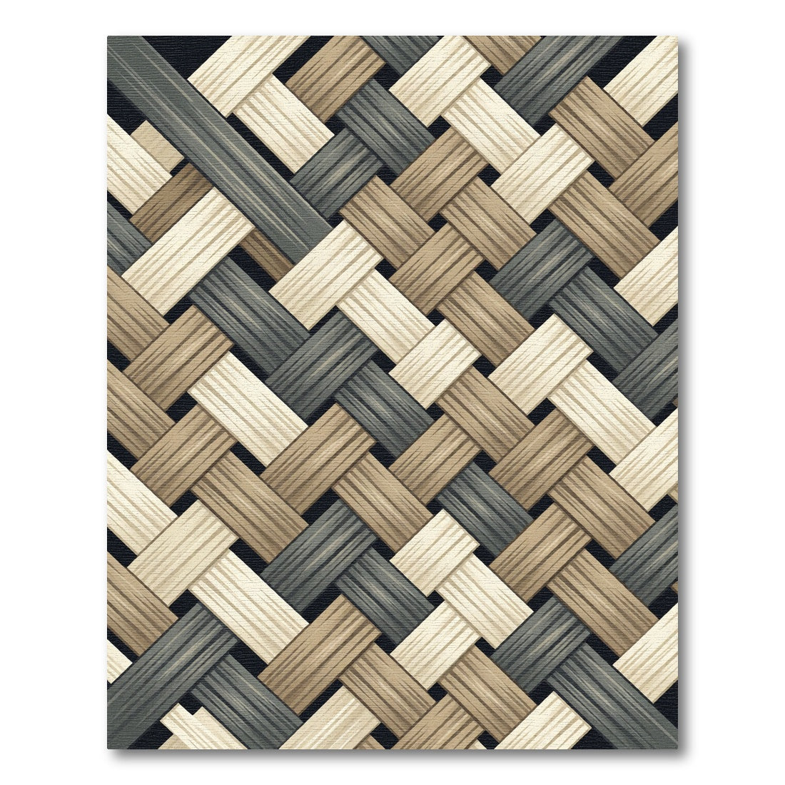 Woven Natural Wood Texture Rug