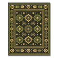 Olive Starburst Diamond Medallion Rug