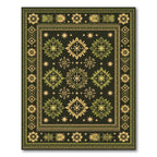 Olive Starburst Diamond Medallion Rug
