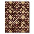 Red Heart Lattice Geometric Arrangement Rug