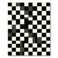 Monochromatic Graphic Checkerboard Arrangement Rug