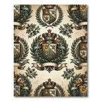 Royal Crest Heraldic Sage Olive Tapestry Rug