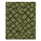 Olive Green Woven Basket Lattice Rug
