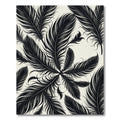 Elegant Black Feather Garden Arrangement Rug