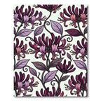 Elegant Deep Purple Honeysuckle Floral Art Rug