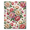 Elegant Blush Pink Floral Botanical Illustration Rug
