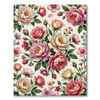 Elegant Blush Pink Floral Botanical Illustration Rug