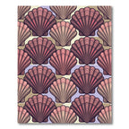 Pink Scallop Shell Coastal Pattern Rug