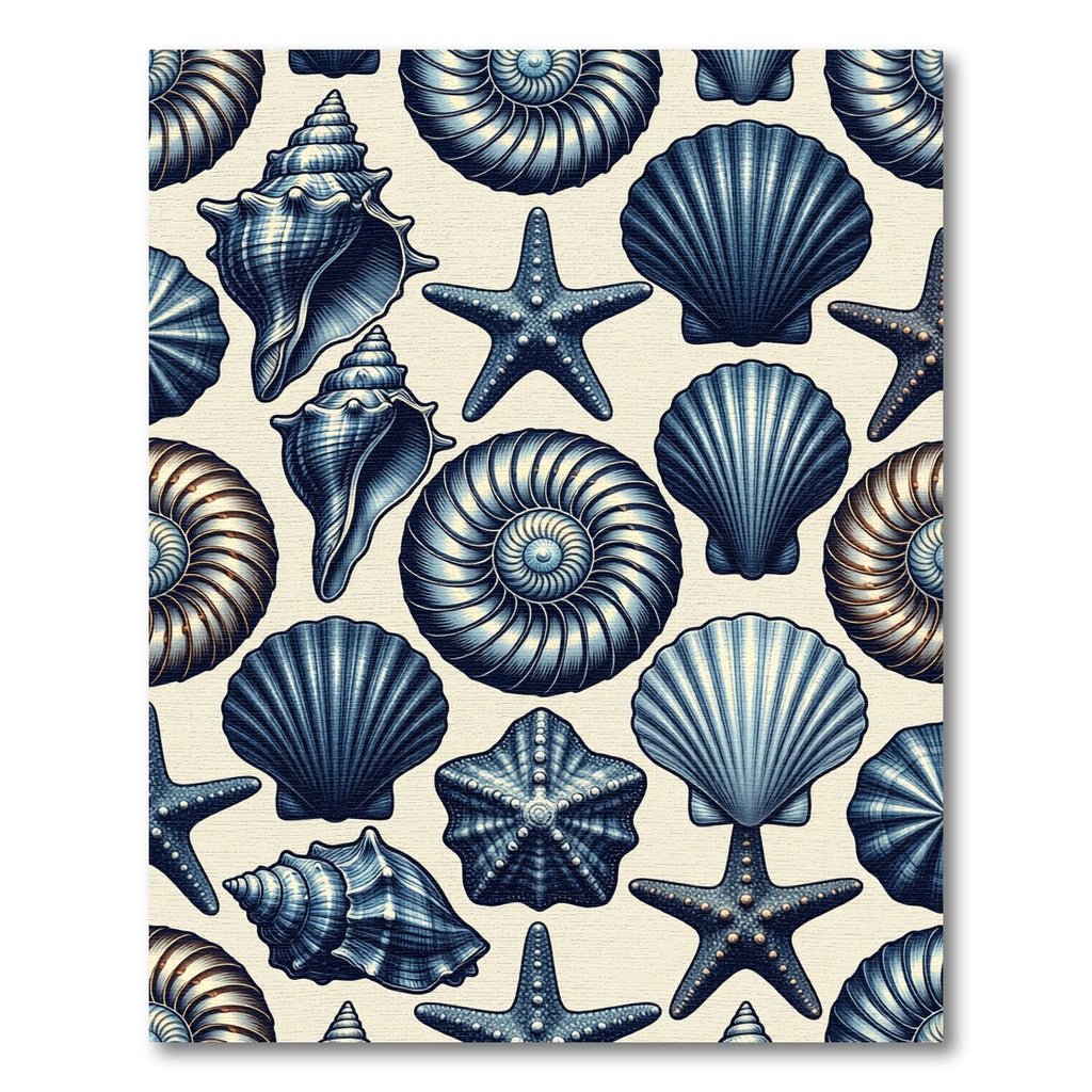 Deep Blue Sea Shell Starfish Collection Rug