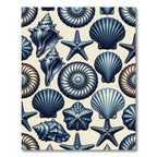 Deep Blue Sea Shell Starfish Collection Rug