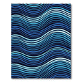 Deep Blue Waving Stripe Rug