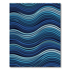 Deep Blue Waving Stripe Rug