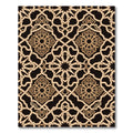 Elegant Gold Geometric Arabesque Tapestry Rug