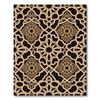 Elegant Gold Geometric Arabesque Tapestry Rug