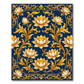 Golden Lotus Filigree Dark Navy Rug