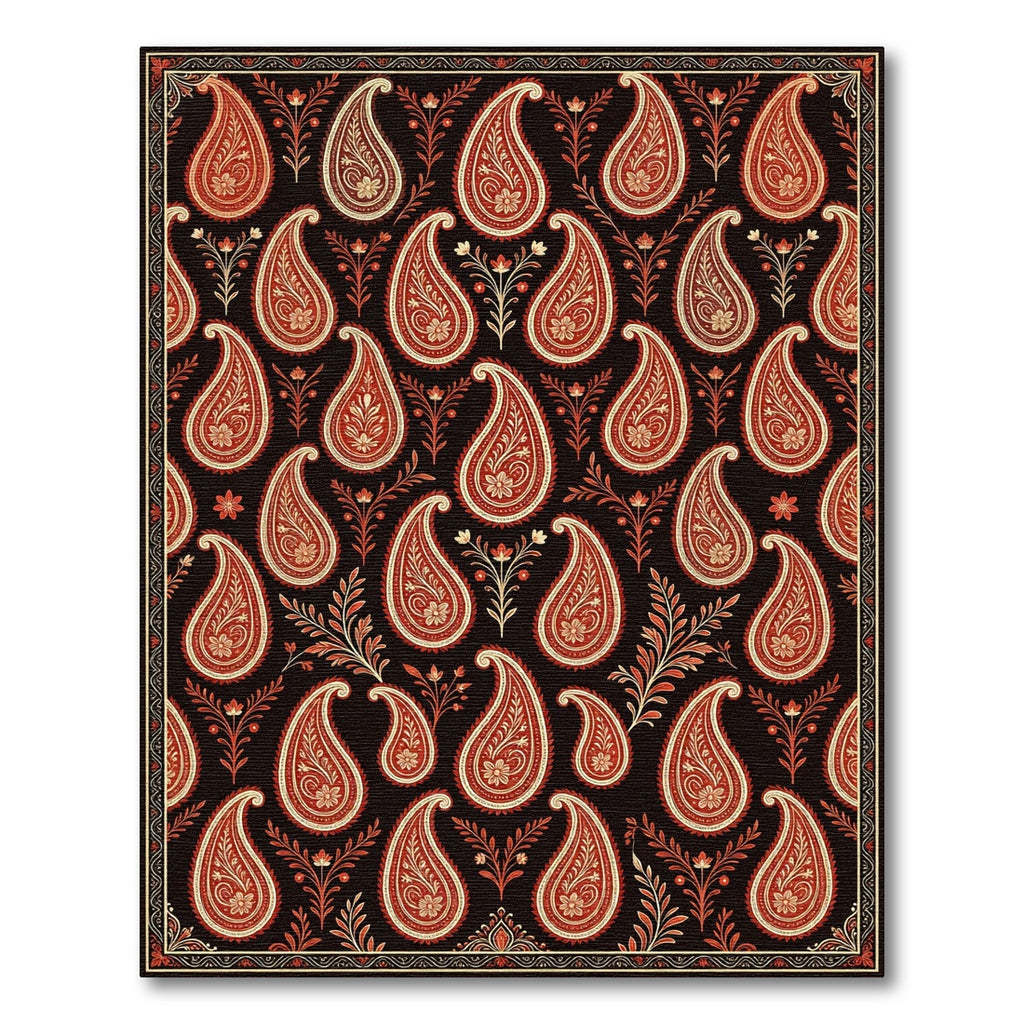 Crimson Paisley With Floral Sprigs Rug