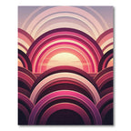 Crimson Pink Arc Sunset Rug