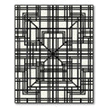 Modern Black and Ivory Geometric Grid Rug
