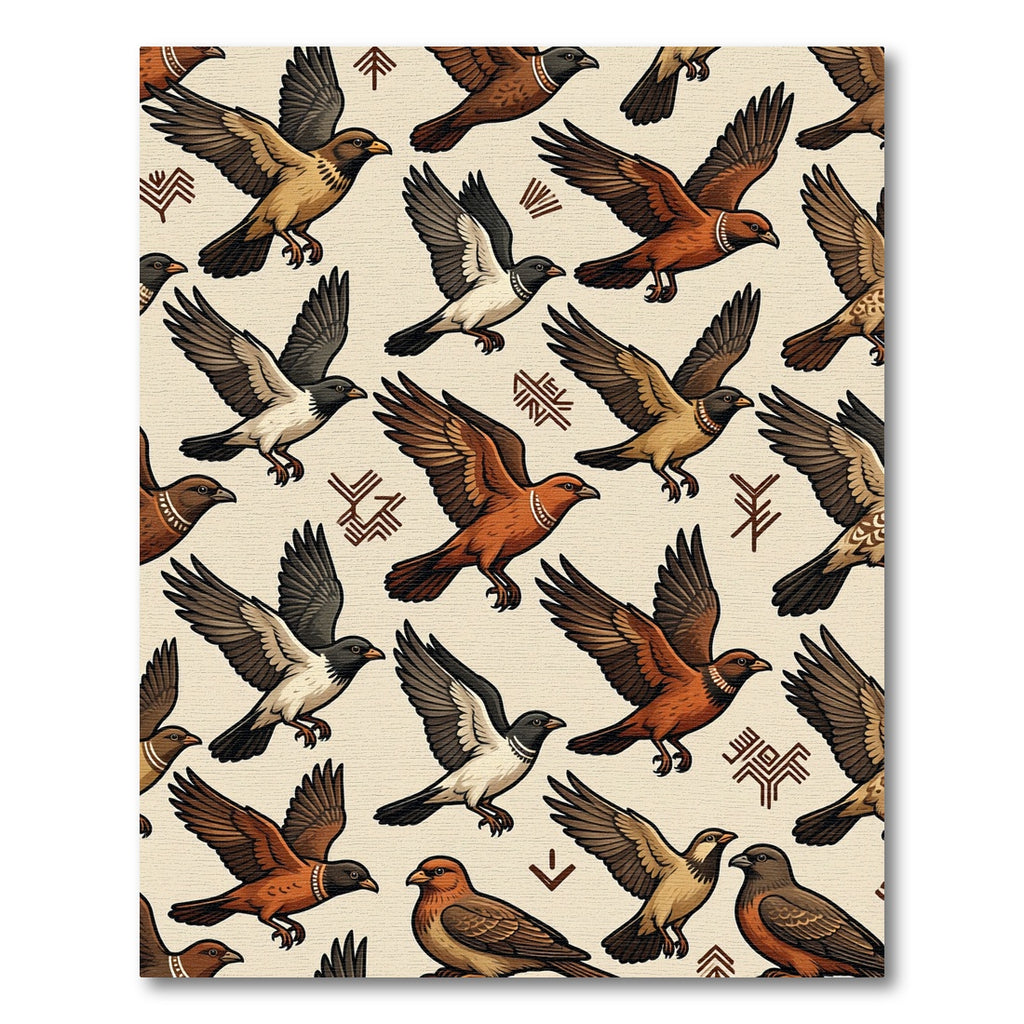 Vintage Flying Sparrow Earthy Folklore Rug