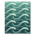 Ethereal Teal Ocean Wave Sea Ripples Rug