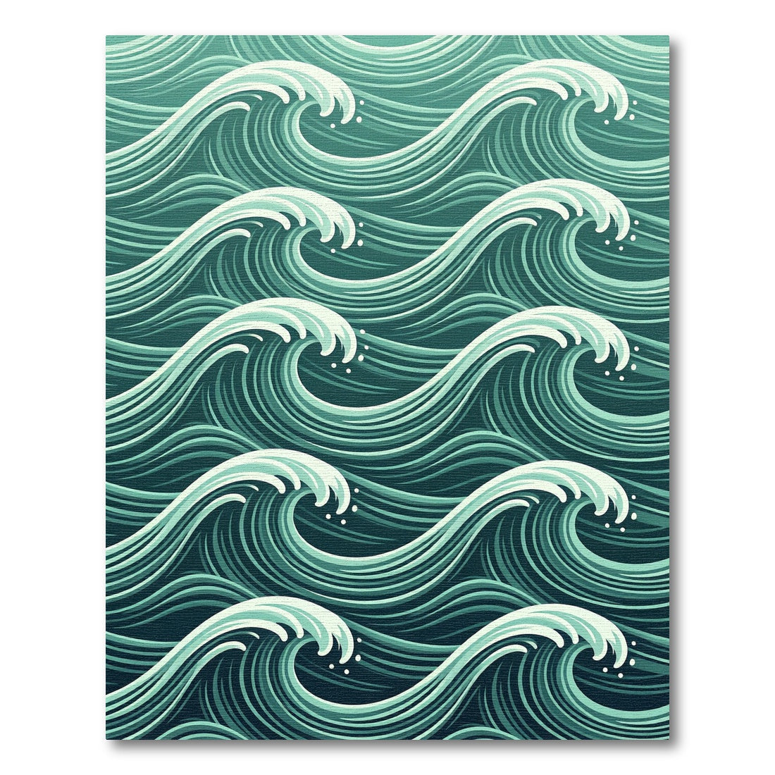 Ethereal Teal Ocean Wave Sea Ripples Rug