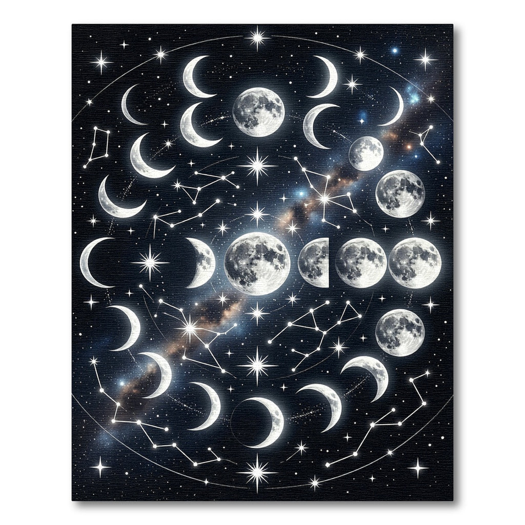 Celestial Moon Phases Constellation Rug