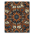Angular Sunburst Geometric Orange Charcoal Rug