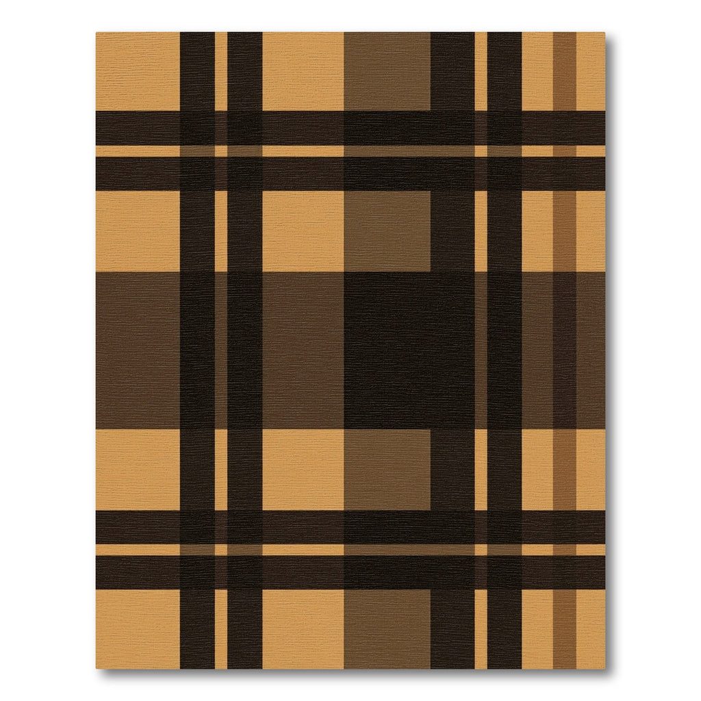 Amber Brown Plaid Squares Rug
