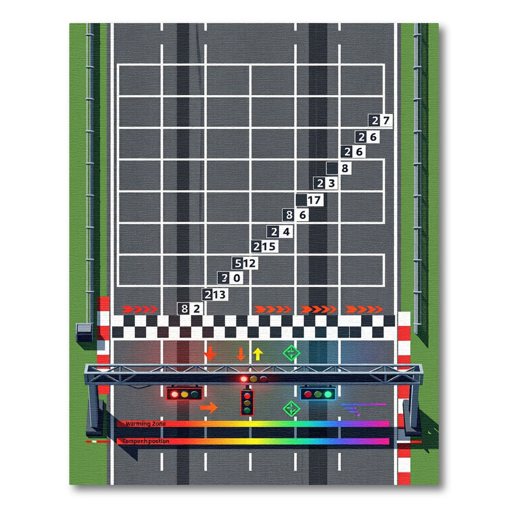 Racing Track Geometric Numerical Grid Rug