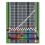 Racing Track Geometric Numerical Grid Rug