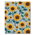 Cheerful Sunny Sunflower Botanical Field Rug
