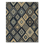 Gray Khaki Diamond Ethnic Collection Rug