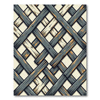 Woven Slate and Cream Lattice Grid Rug