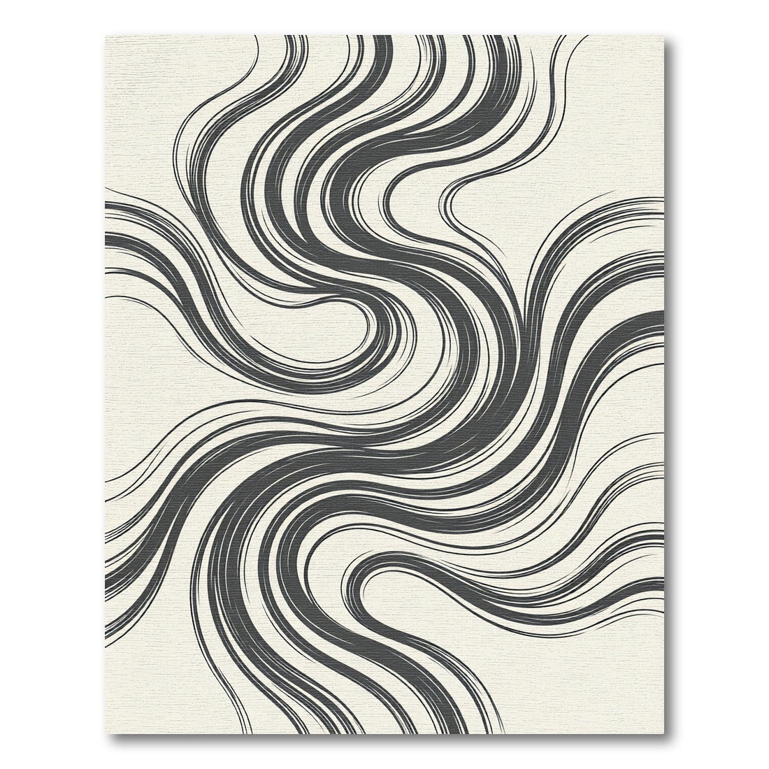 Gray Wavy Abstract Swirl Art Rug